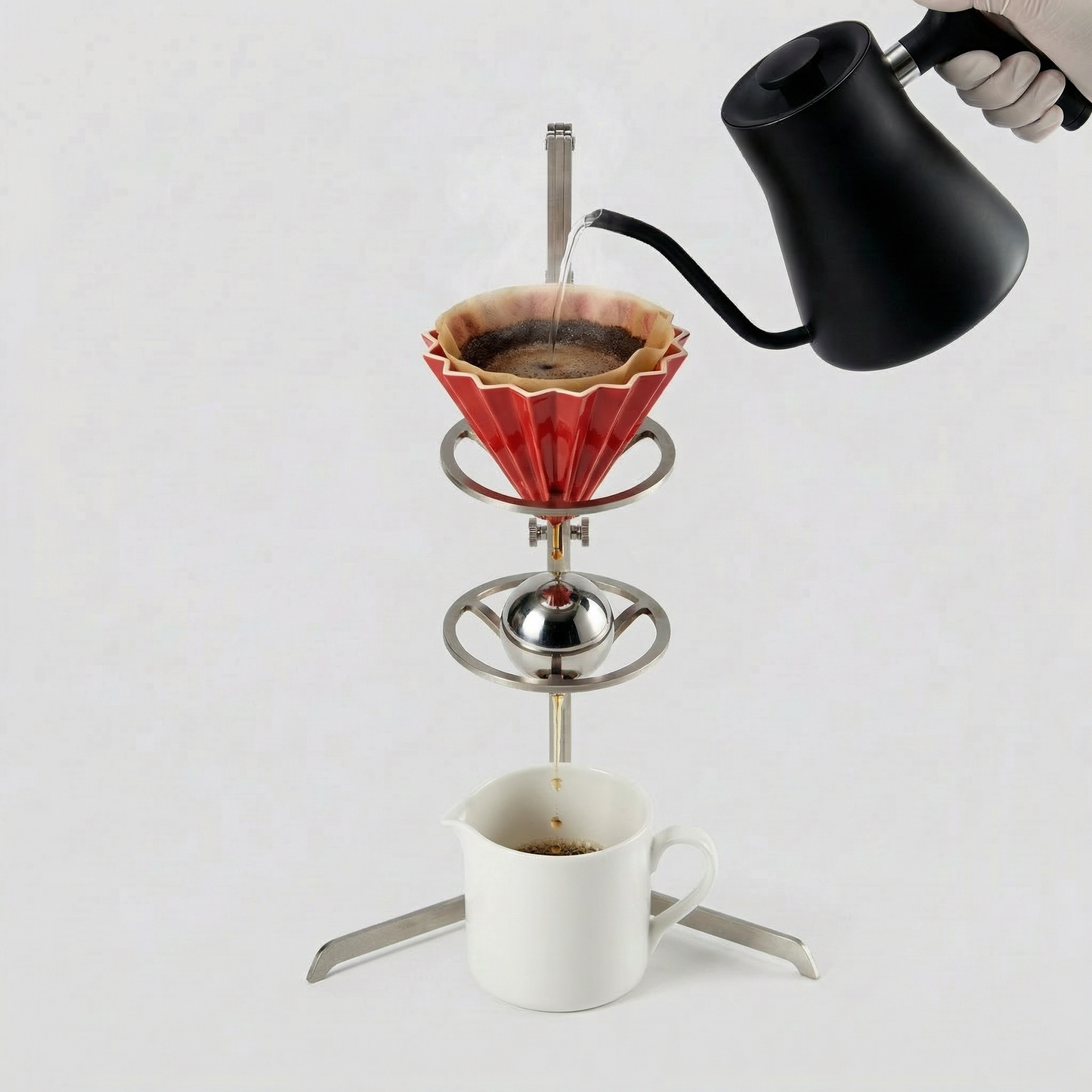 Adjustable Stainless Steel Pour-Over & Cold Drip Coffee Stand