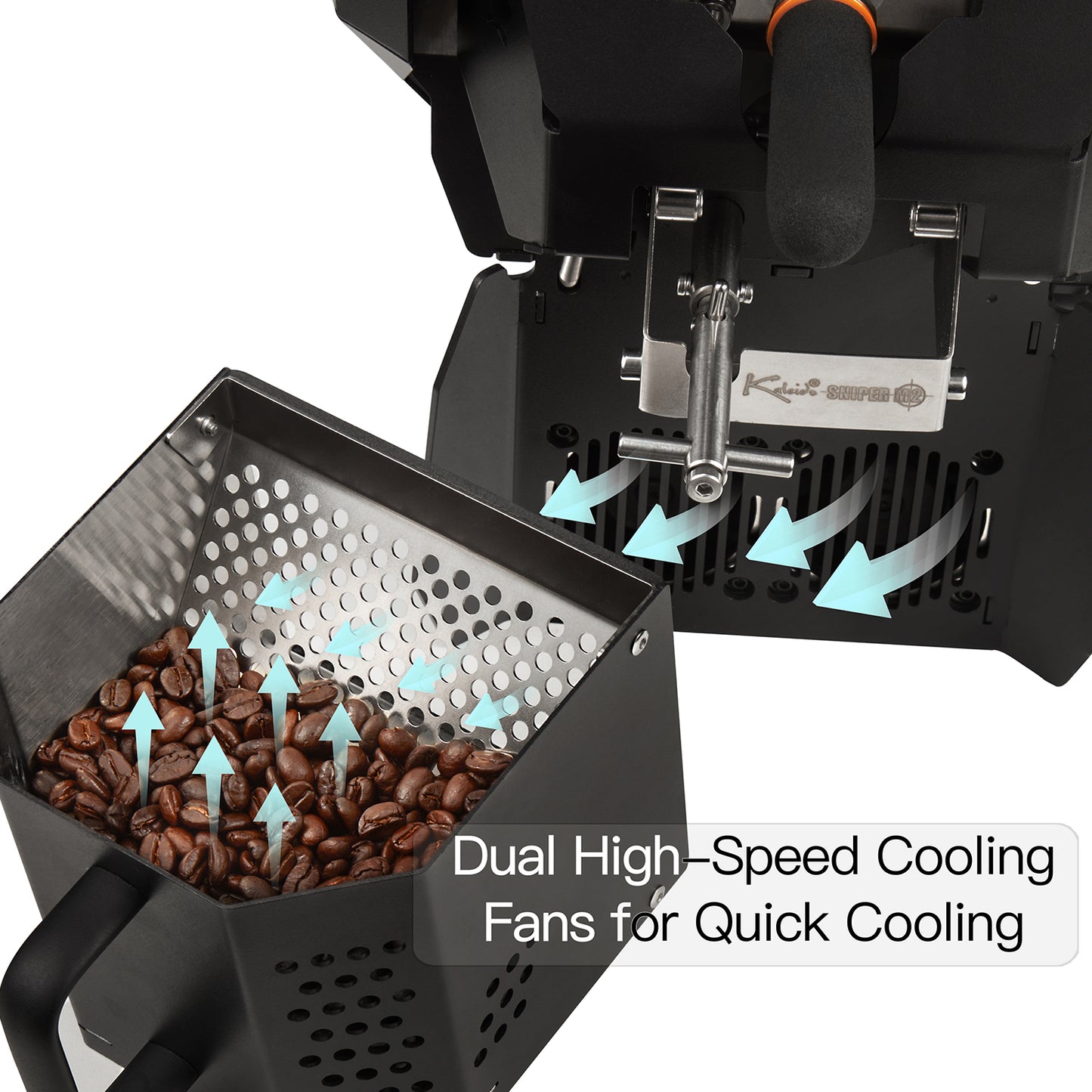 Kaleido Sniper M2S Dual system Electric Heating Professional Coffee Roaster (Kaleido System+ArtisanControl)-Temperature Probe,Direct Fire Heating, and Hot Air Circulation System (50-400g)